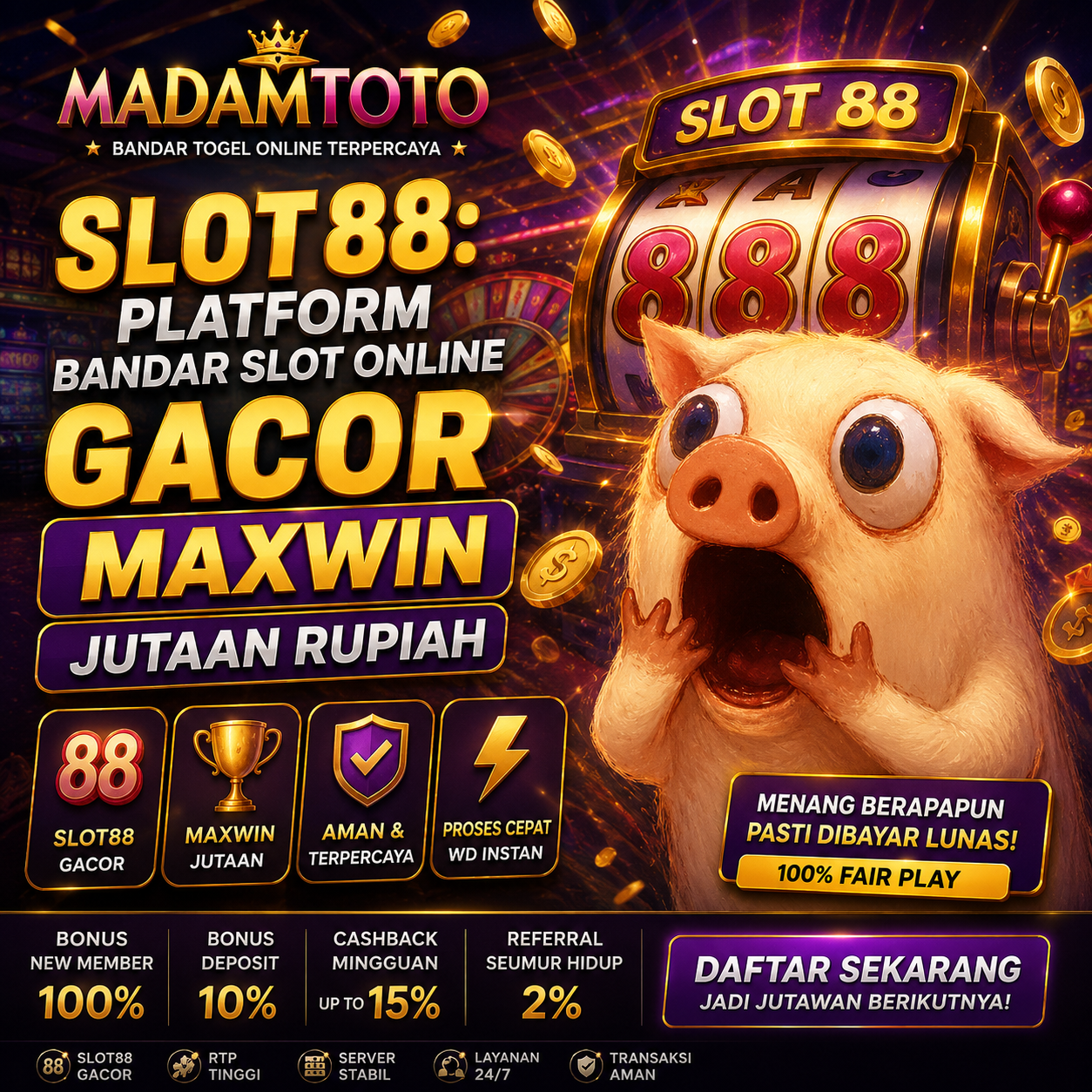 MADAMTOTO | Slot88: Platform Bandar Slot Online Gacor Maxwin Jutaan Rupiah